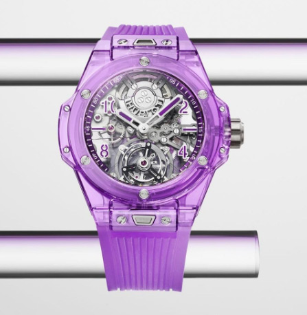 HUBLOT宇舶表耀目發(fā)布 BIG BANG自動(dòng)上鏈陀飛輪紫色藍(lán)寶石腕表