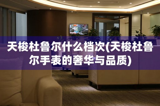 天梭杜魯爾什么檔次(天梭杜魯爾手表的奢華與品質(zhì))
