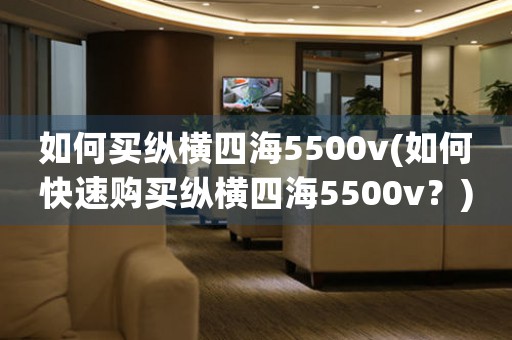 如何買(mǎi)縱橫四海5500v(如何快速購(gòu)買(mǎi)縱橫四海5500v？)