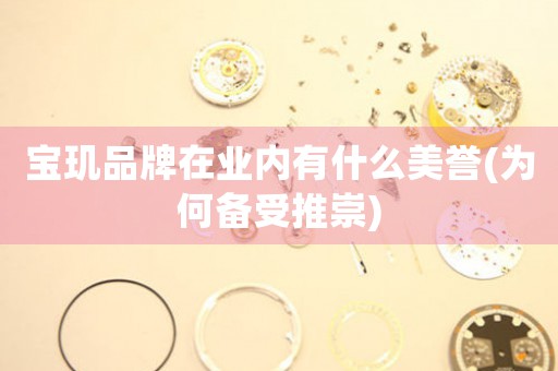 寶璣品牌在業(yè)內(nèi)有什么美譽(為何備受推崇)
