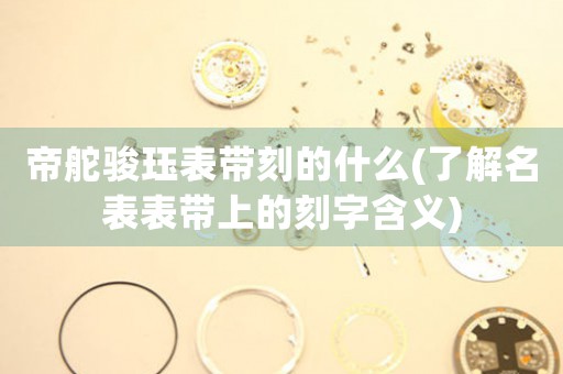 帝舵駿玨表帶刻的什么(了解名表表帶上的刻字含義)