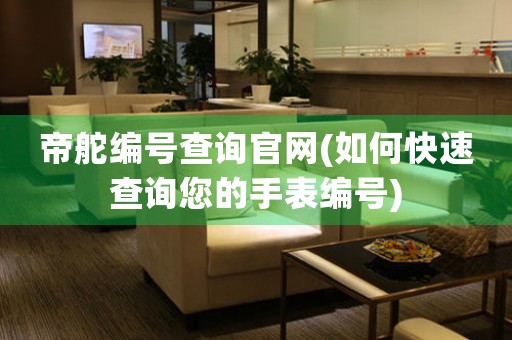 帝舵編號查詢官網(wǎng)(如何快速查詢您的手表編號)