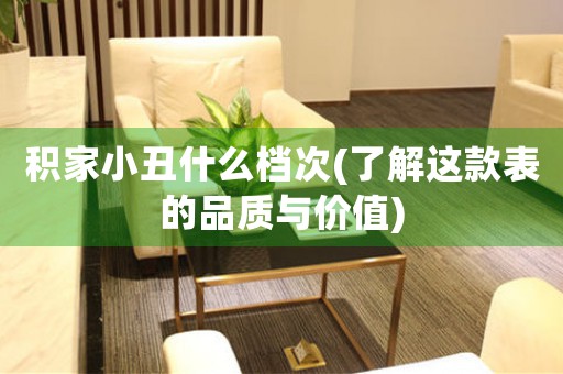 積家小丑什么檔次(了解這款表的品質(zhì)與價(jià)值)