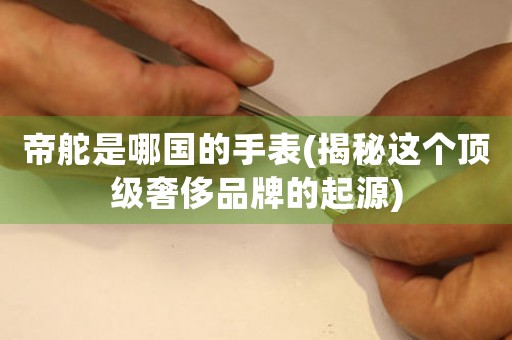 帝舵是哪國的手表(揭秘這個頂級奢侈品牌的起源)