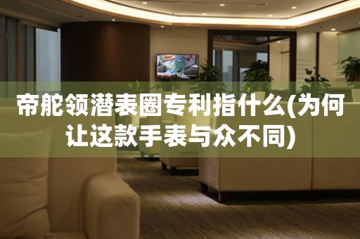 帝舵領潛表圈專利指什么(為何讓這款手表與眾不同)