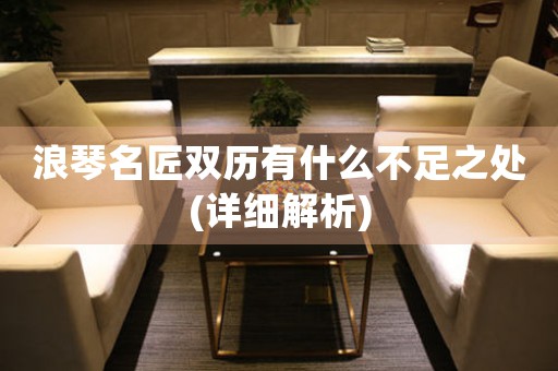 浪琴名匠雙歷有什么不足之處(詳細(xì)解析)