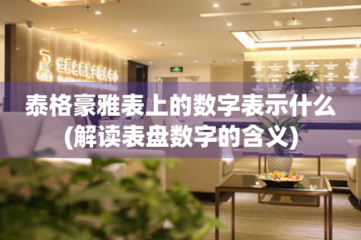 泰格豪雅表上的數(shù)字表示什么(解讀表盤數(shù)字的含義)