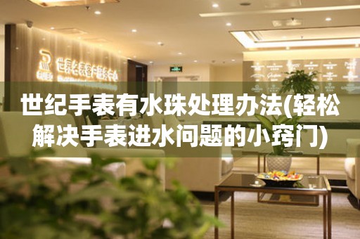 世紀(jì)手表有水珠處理辦法(輕松解決手表進(jìn)水問(wèn)題的小竅門(mén))