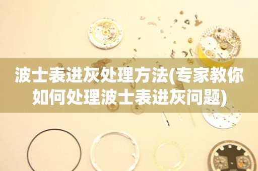 波士表進灰處理方法(專家教你如何處理波士表進灰問題)
