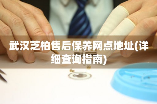 武漢芝柏售后保養(yǎng)網(wǎng)點(diǎn)地址(詳細(xì)查詢指南)