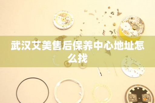 武漢艾美售后保養(yǎng)中心地址怎么找