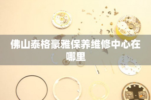 佛山泰格豪雅保養(yǎng)維修中心在哪里