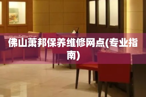 佛山蕭邦保養(yǎng)維修網(wǎng)點(專業(yè)指南)
