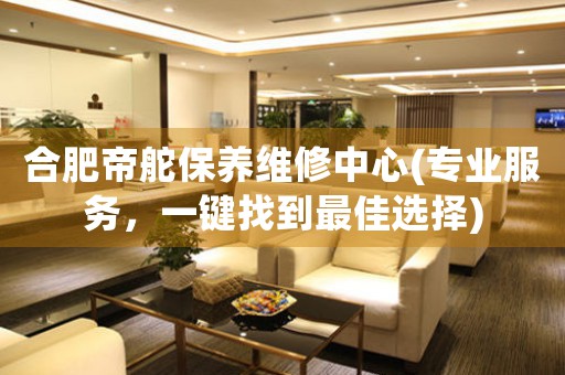 合肥帝舵保養(yǎng)維修中心(專業(yè)服務(wù)，一鍵找到最佳選擇)
