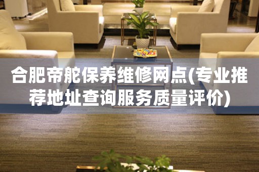 合肥帝舵保養(yǎng)維修網(wǎng)點(diǎn)(專業(yè)推薦地址查詢服務(wù)質(zhì)量評(píng)價(jià))