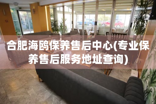 合肥海鷗保養(yǎng)售后中心(專業(yè)保養(yǎng)售后服務(wù)地址查詢)