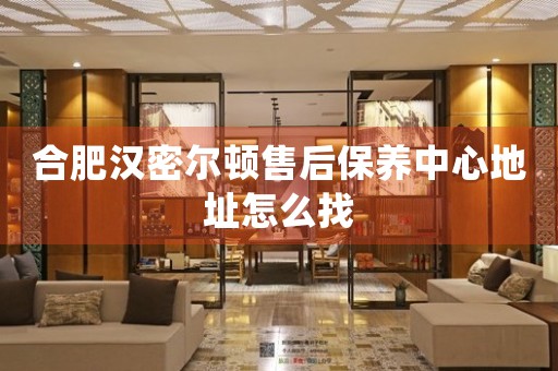 合肥漢密爾頓售后保養(yǎng)中心地址怎么找