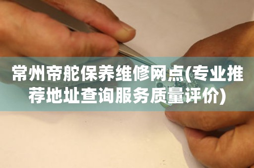 常州帝舵保養(yǎng)維修網點(專業(yè)推薦地址查詢服務質量評價)