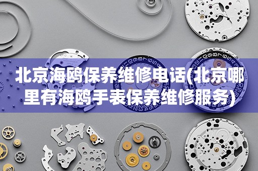 北京海鷗保養(yǎng)維修電話(北京哪里有海鷗手表保養(yǎng)維修服務)