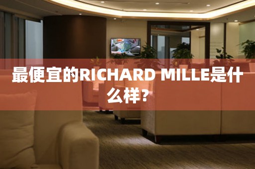 最便宜的RICHARD MILLE是什么樣？