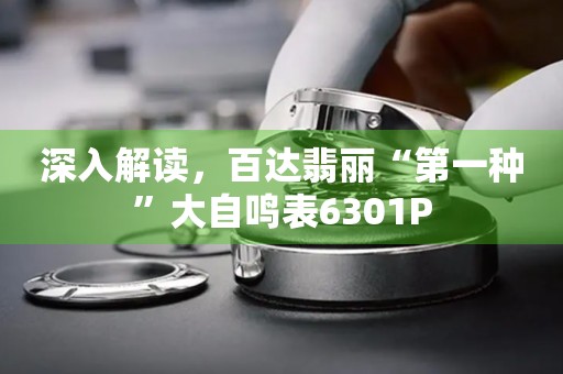 深入解讀，百達翡麗“第一種”大自鳴表6301P