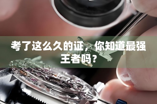 考了這么久的證，你知道最強王者嗎？