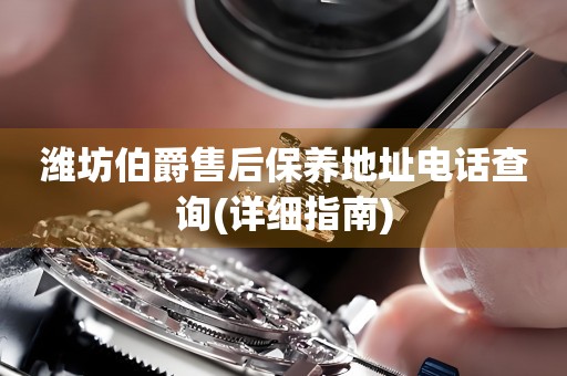 濰坊伯爵售后保養(yǎng)地址電話查詢(詳細(xì)指南)