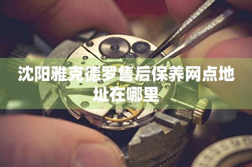 沈陽雅克德羅售后保養(yǎng)網(wǎng)點地址在哪里