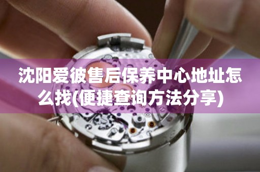 沈陽愛彼售后保養(yǎng)中心地址怎么找(便捷查詢方法分享)