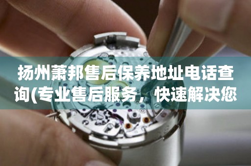 揚州蕭邦售后保養(yǎng)地址電話查詢(專業(yè)售后服務(wù)，快速解決您的問題)
