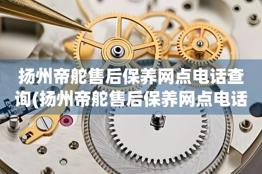 揚(yáng)州帝舵售后保養(yǎng)網(wǎng)點(diǎn)電話查詢(xún)(揚(yáng)州帝舵售后保養(yǎng)網(wǎng)點(diǎn)電話哪里有)
