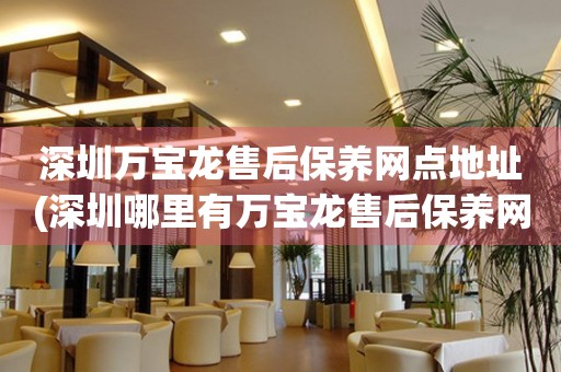 深圳萬寶龍售后保養(yǎng)網(wǎng)點地址(深圳哪里有萬寶龍售后保養(yǎng)網(wǎng)點)