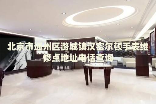 北京市通州區(qū)潞城鎮(zhèn)漢密爾頓手表維修點地址電話查詢